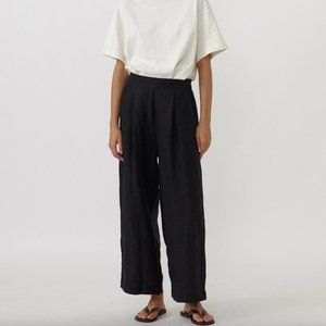 Deiji Studios Rise Linen Pant | Black | S/M